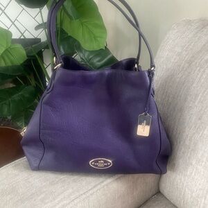 Purple COACH Edie 33547 Shoulder Bag Tote Purse